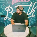A man working with a laptop